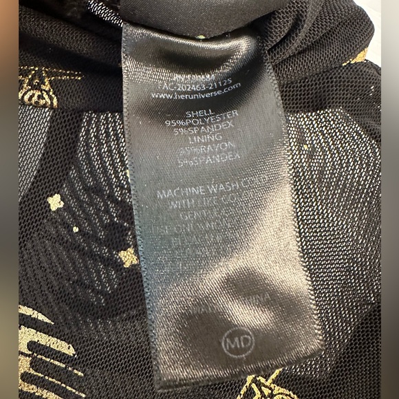 Lucasfilm 50th Anniversary Star Wars Gold & Black Death Star Mock Neck Dress - Picture 10 of 11